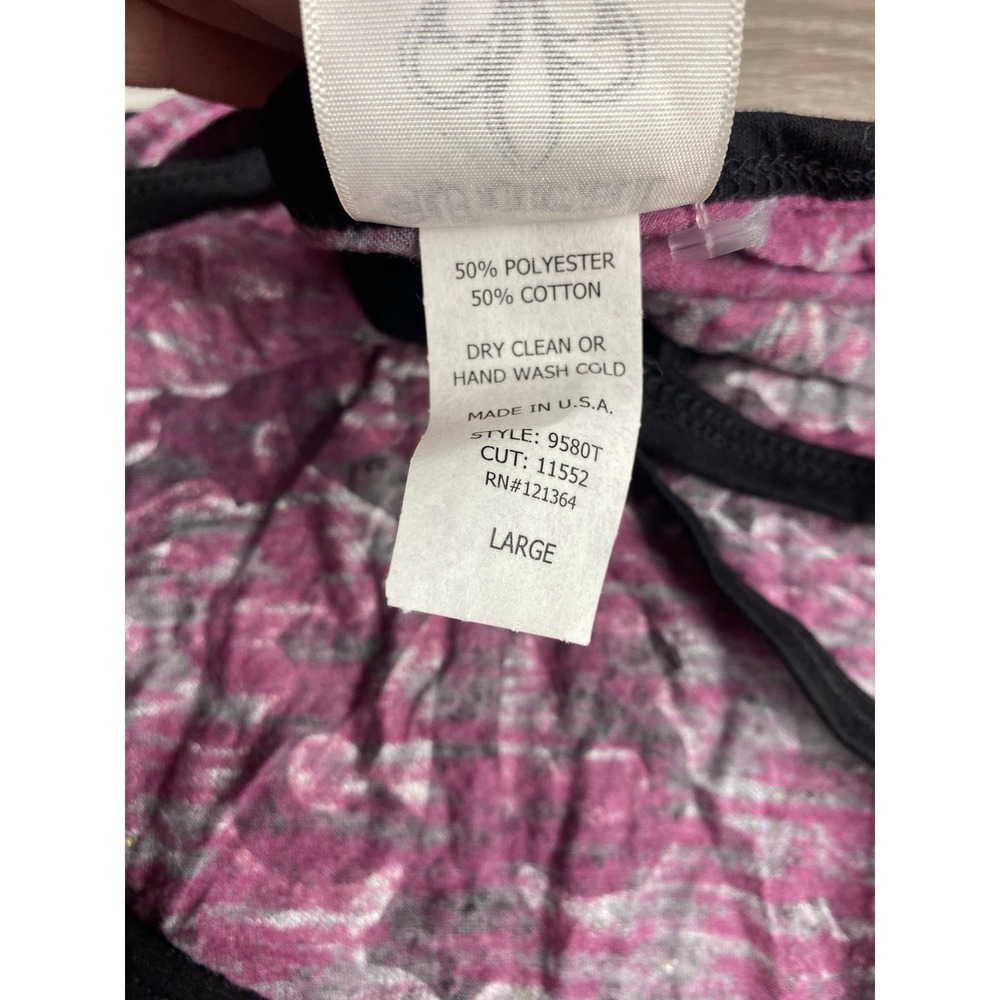 Vocal Womens Embellished Cross Sleeveless Tank Cross Cross Back Purple Grey Sz L - Picture 6 of 8